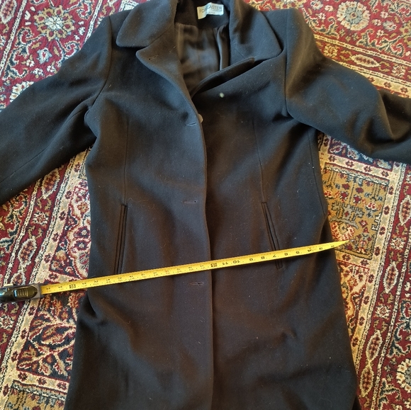 Forecaster of Boston Vintage Black Lambs Wool Long Overcoat - Picture 5 of 9